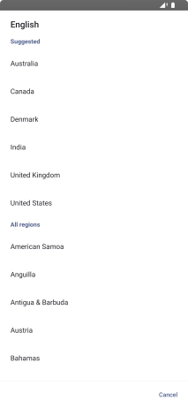 Press the required country.