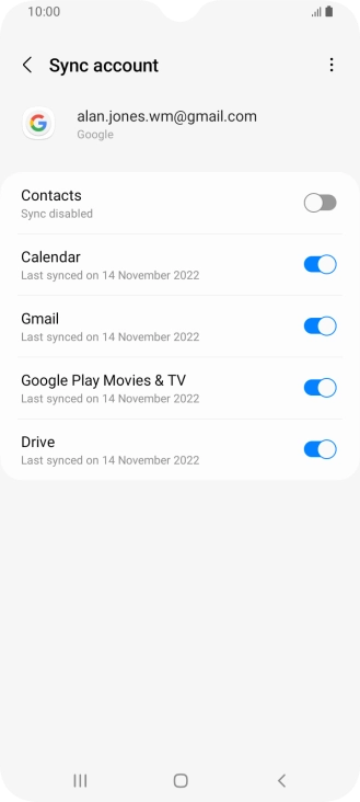 Press the indicator next to 'Contacts' to turn on the function.