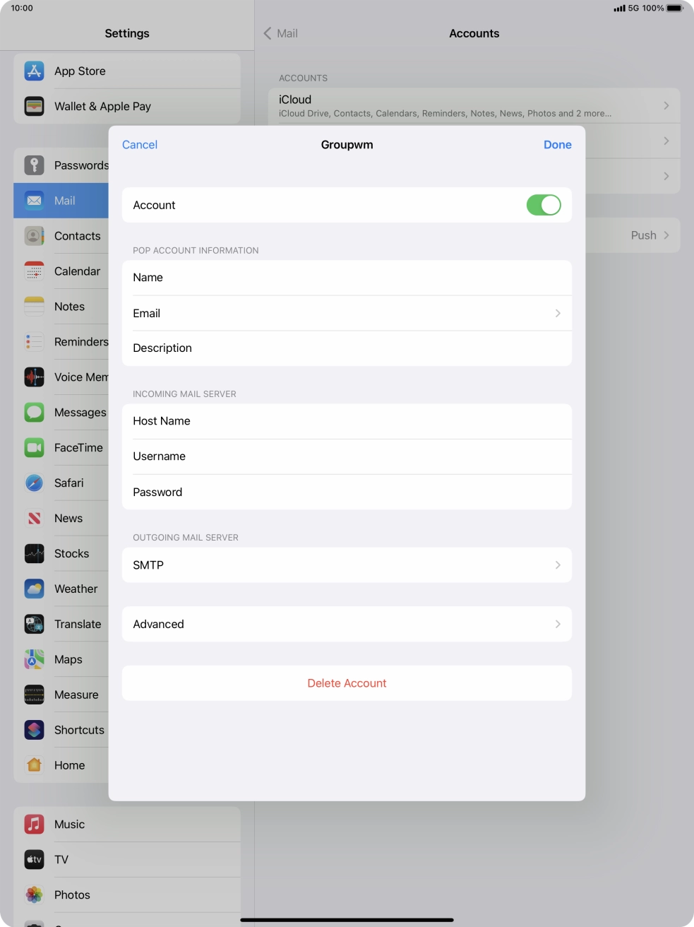 Press SMTP. Press SMTP.