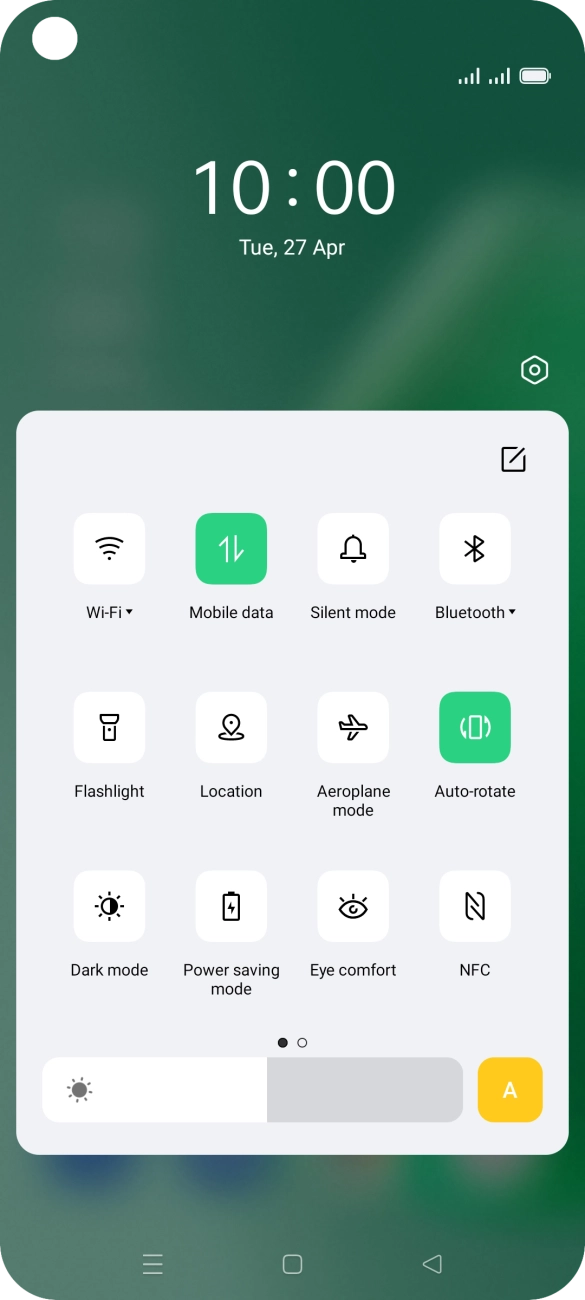 Press the settings icon. Press the settings icon.