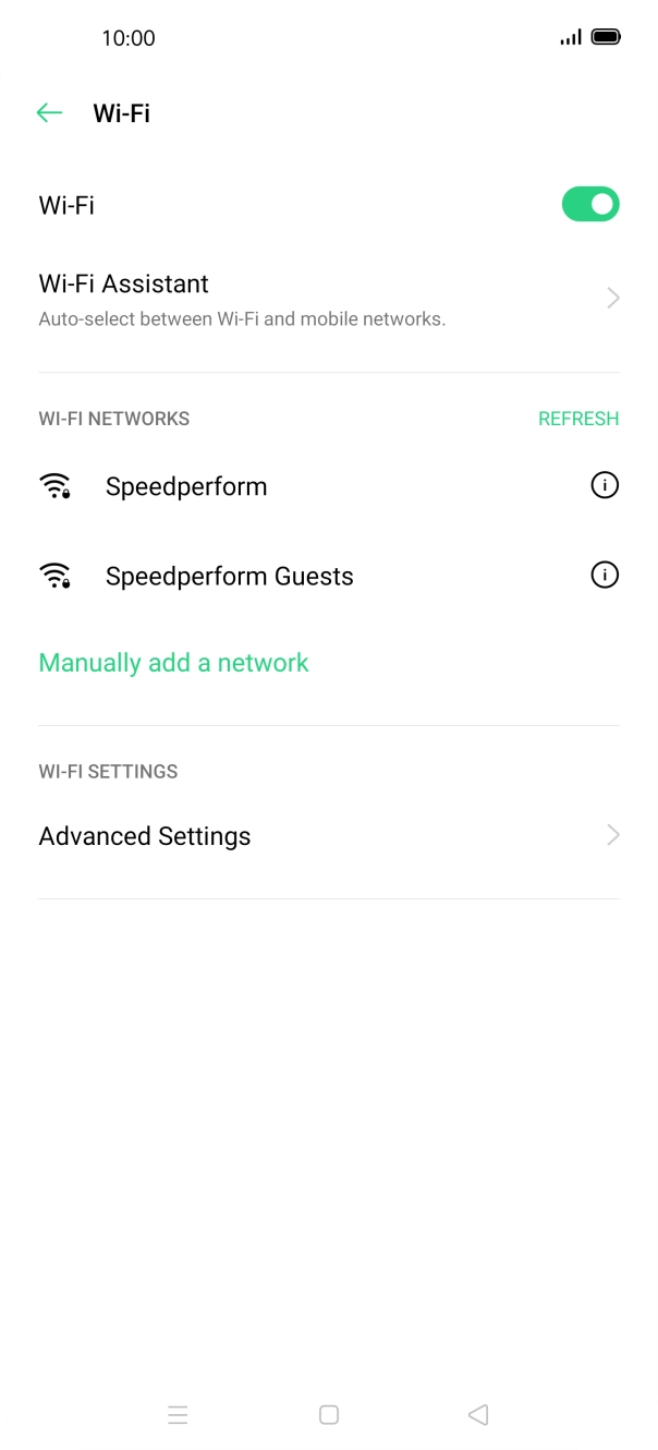 Press the required WiFi network. Press the required WiFi network.