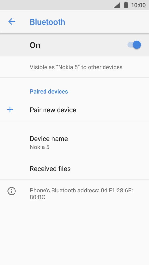 Press Pair new device.