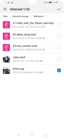 Press the confirm icon.