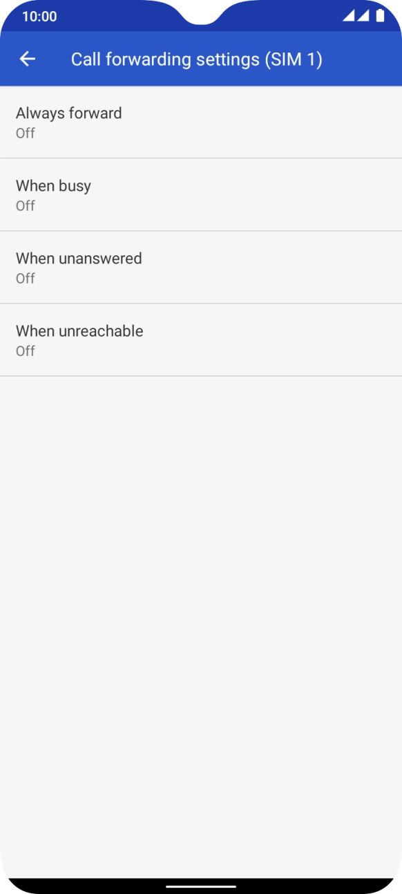 Press the required divert type. Press the required divert type.