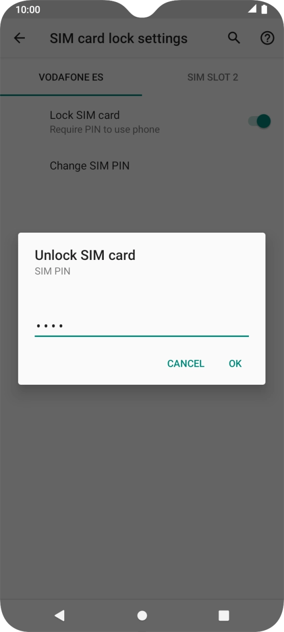 Key in your SIM PIN and press OK. The default SIM PIN is 0000.