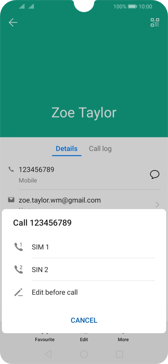 Press the required SIM.