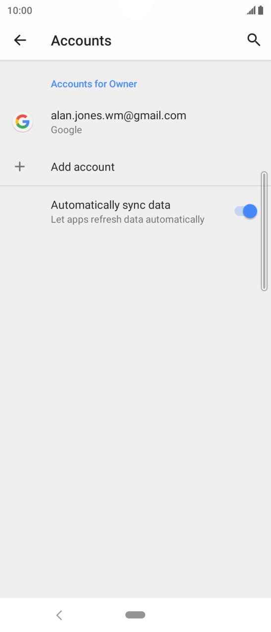 Press the required account.