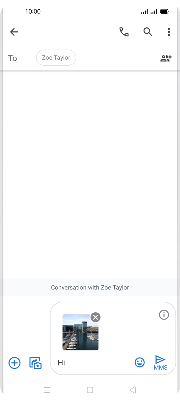 Press the send icon when you've finished your picture message. Press the send icon when you've finished your picture message.
