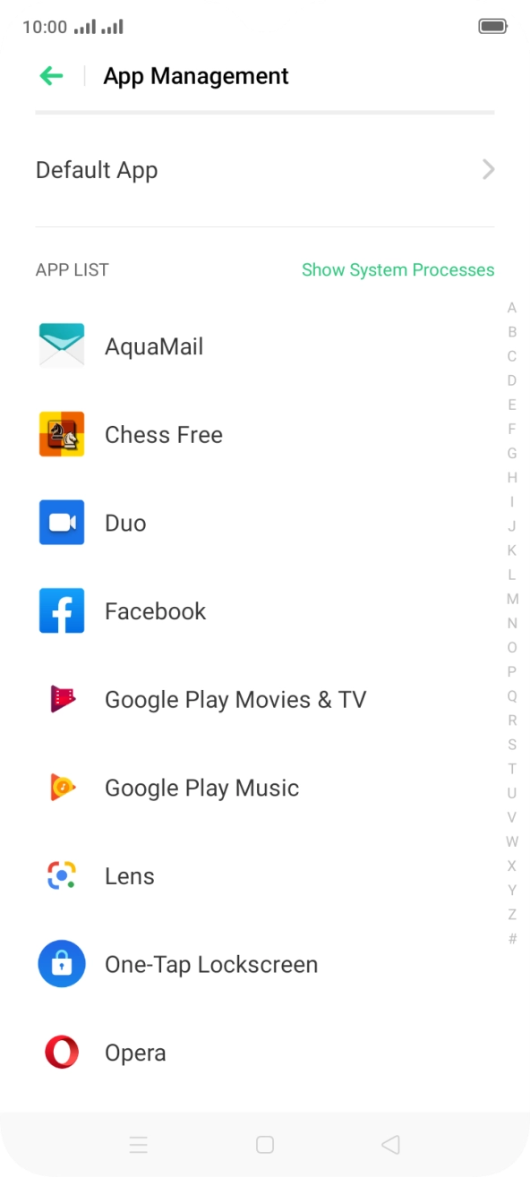 Press the required app.