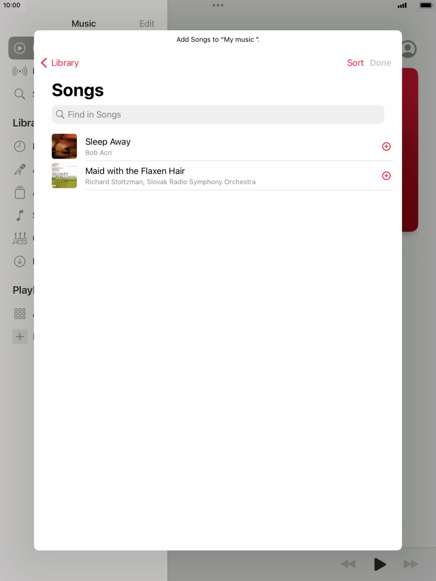 Go to the required category and press the required audio file.