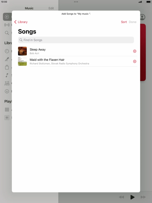 Go to the required category and press the required audio file.