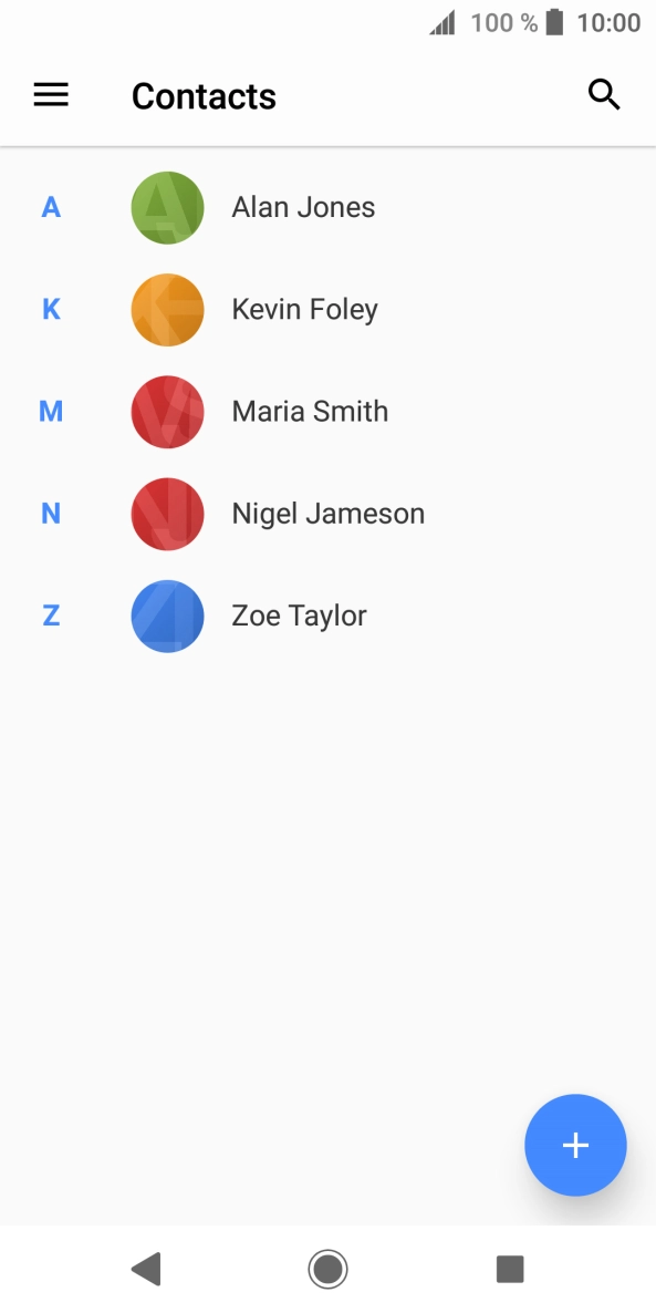 Press the new contact icon.