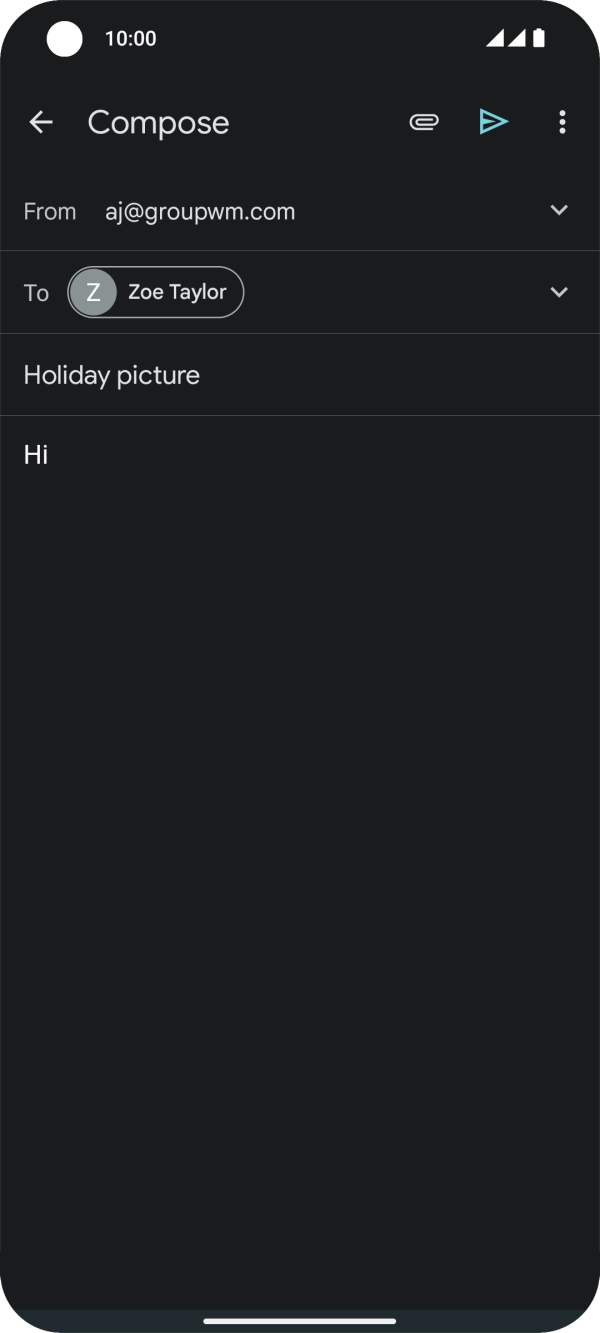 Press the attachment icon. Press the attachment icon.