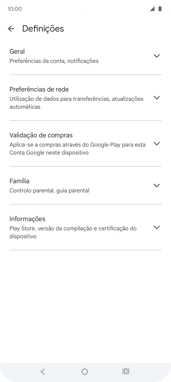 Prima Preferências de rede.