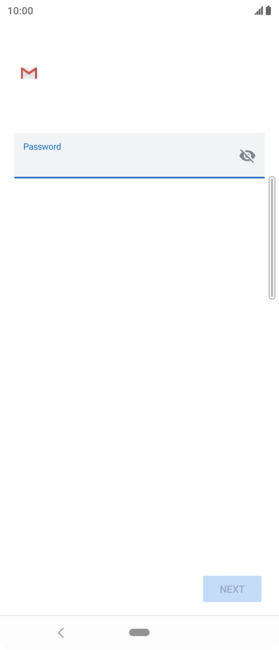 Press the field below 'Password' and key in the password for your email account.