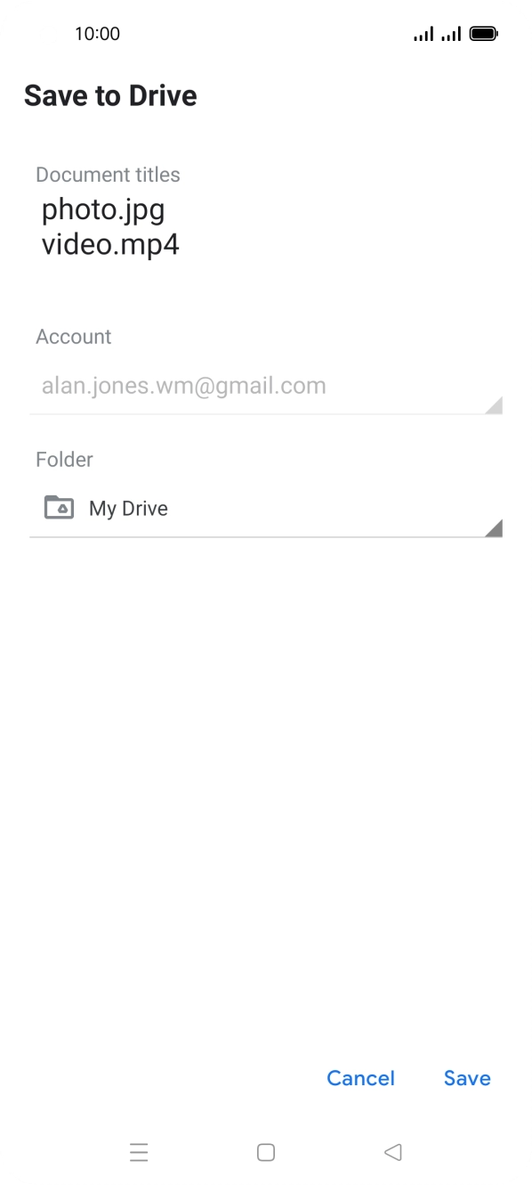 Press the field below 'Folder' and go to the required folder.