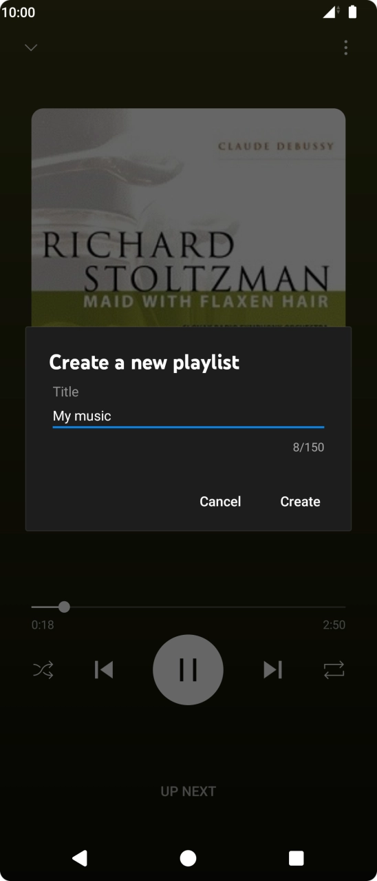 Key in a name for the playlist and press Create.