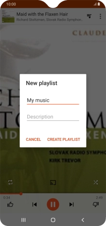 Key in a name for the playlist and press CREATE PLAYLIST.