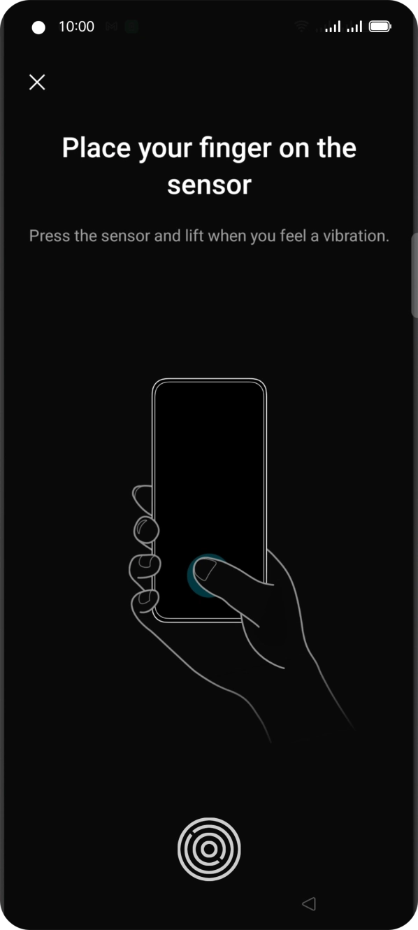 Follow the instructions on the screen to create the phone lock code using your fingerprint. Follow the instructions on the screen to create the phone lock code using your fingerprint.