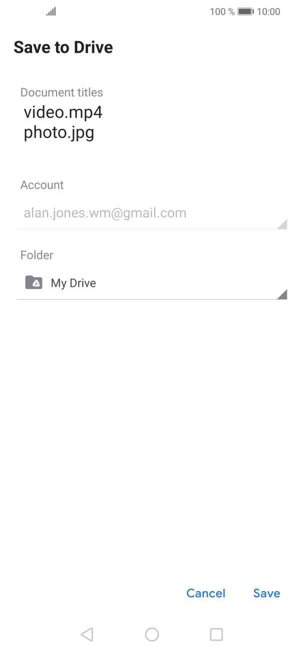 Press the field below 'Folder' and go to the required folder. Press the field below 'Folder' and go to the required folder.