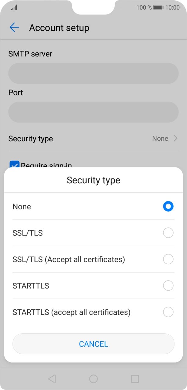 Press None to turn off the function.