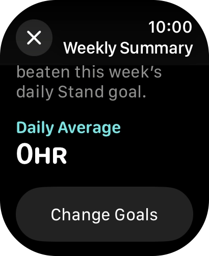 Follow the instructions on the screen to see an activity summary for the current week or to adjust the daily activity goal.