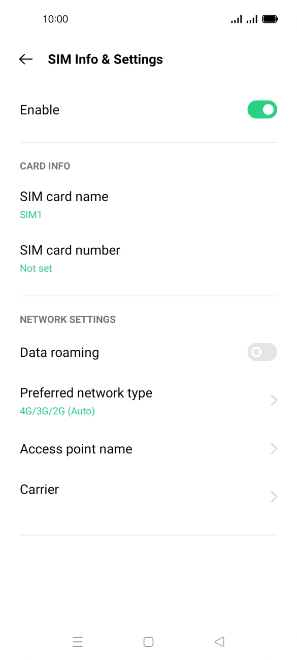 Press Access point name. Press Access point name.