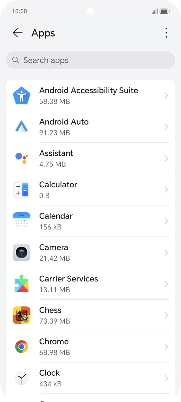 Press the required app.