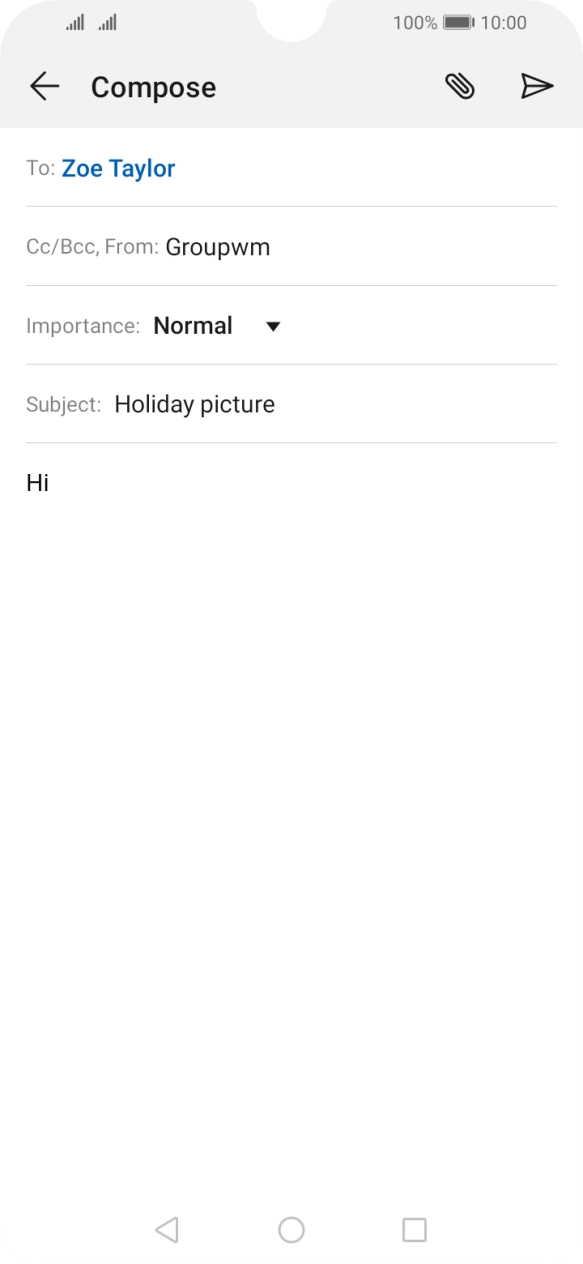 Press the attachment icon. Press the attachment icon.