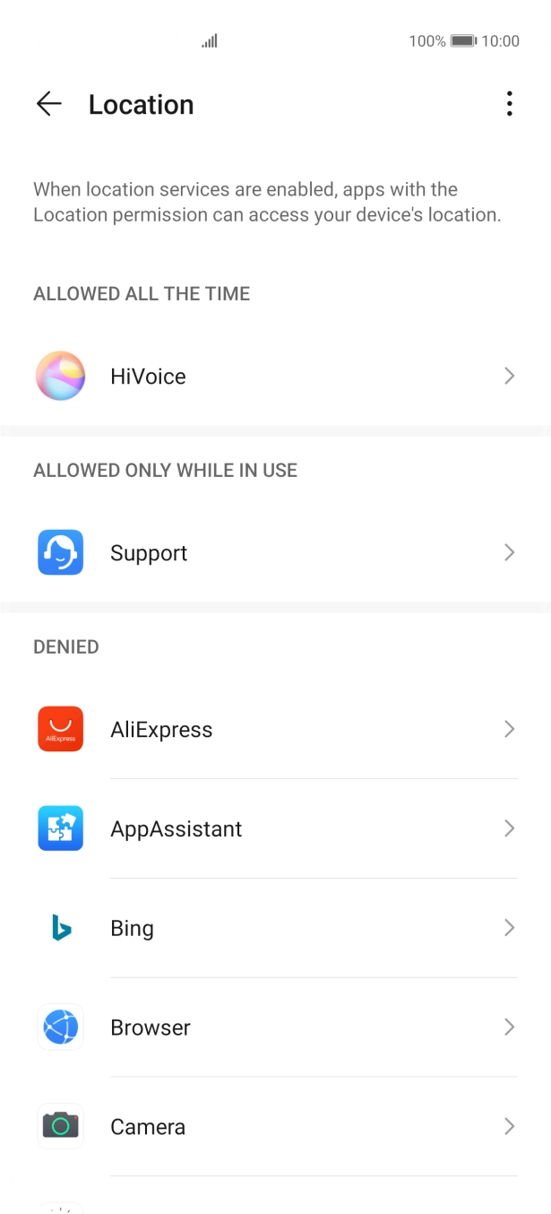Press the required app. Press the required app.
