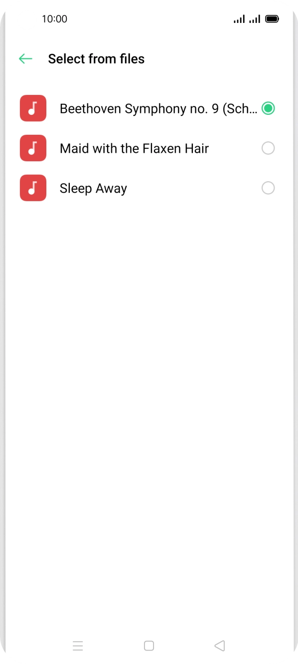 Once you've found a ring tone you like, press the Return key.
