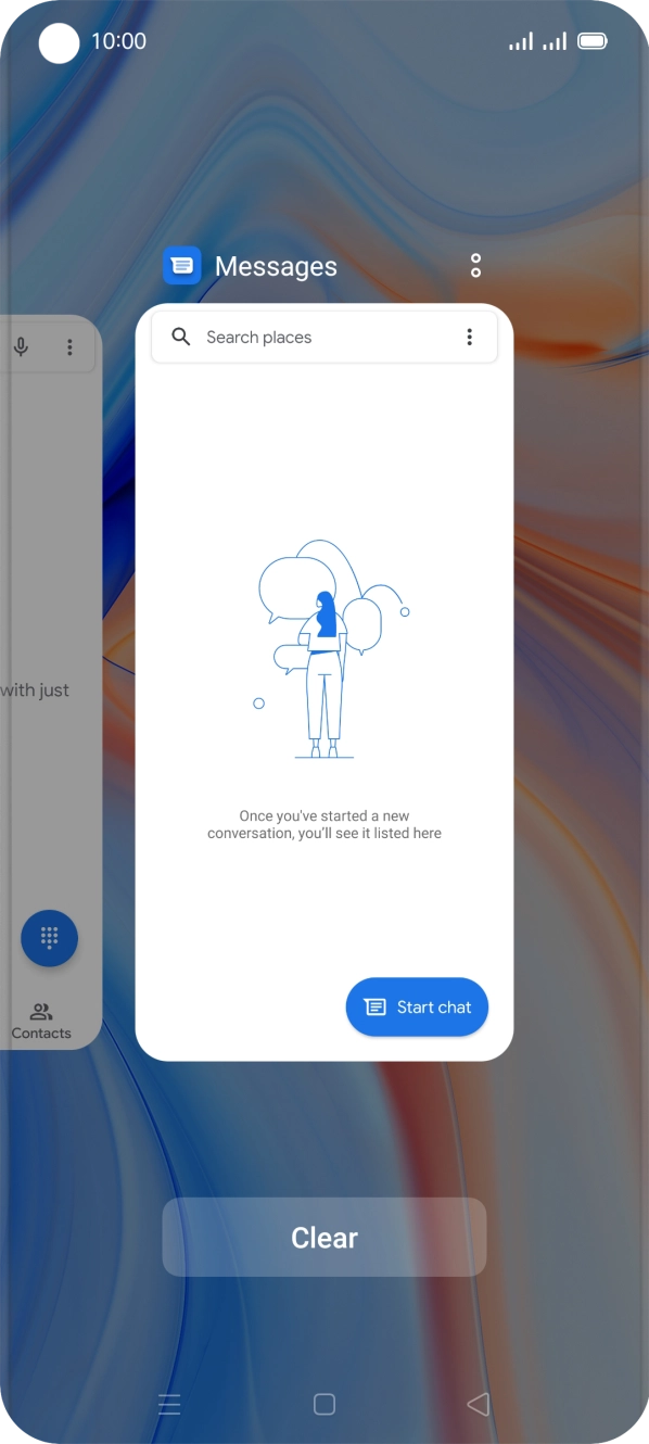 To end one running application, slide your finger upwards on the required application.