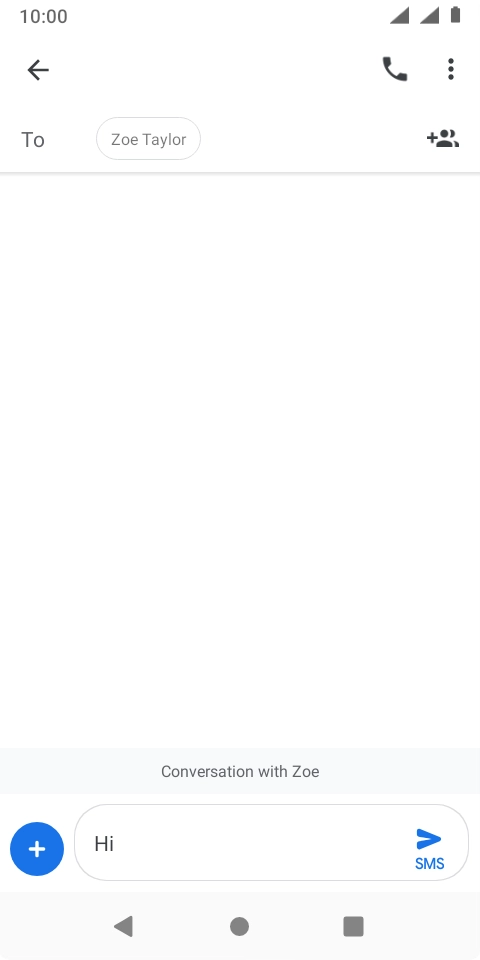 Press the send icon when you've finished your text message.