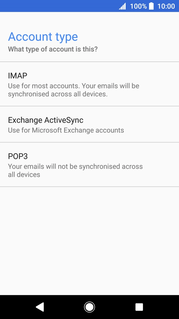 Press IMAP. Press IMAP.