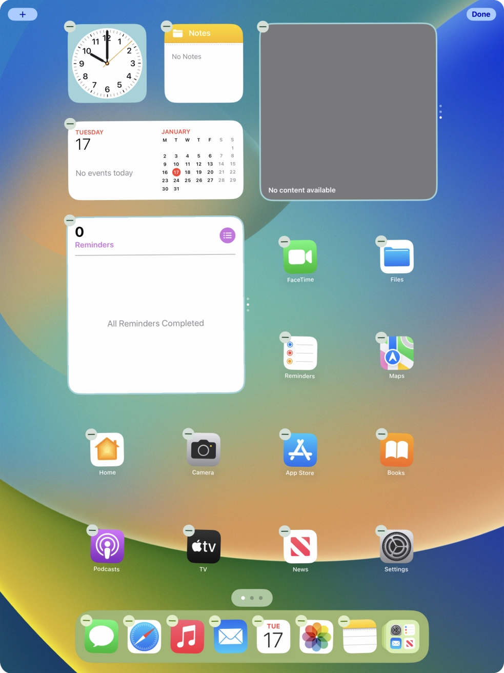 Press the home screen icon.