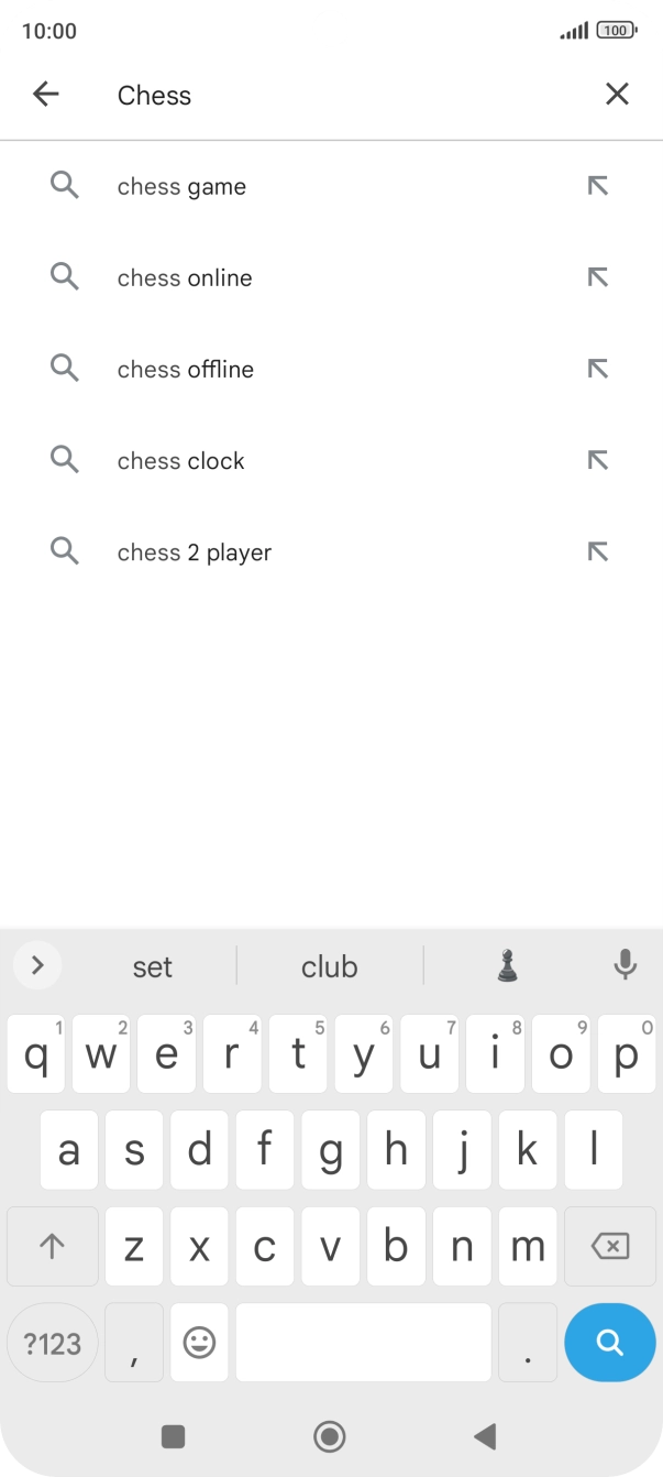Key in the name or subject of the required app and press the search icon.