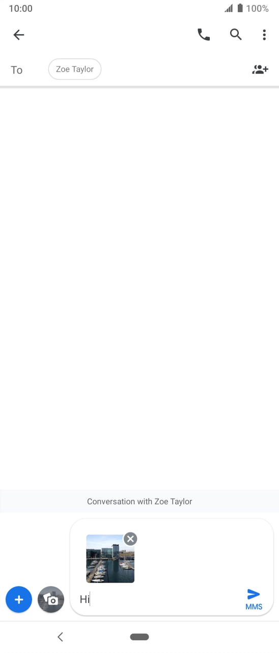 Press the send icon when you've finished your picture message. Press the send icon when you've finished your picture message.