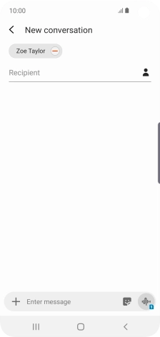 Press the text input field and write the text for your text message.