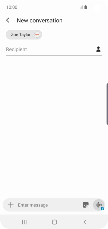 Press the text input field and write the text for your text message.