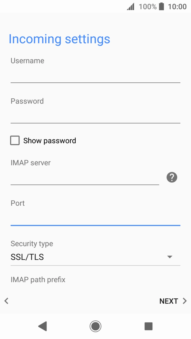 Press the drop down list below 'Security type'. Press the drop down list below 'Security type'.
