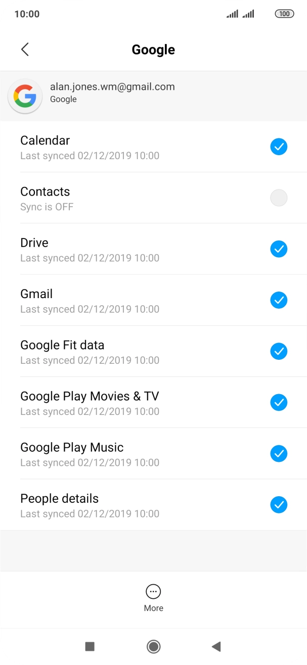 Press the field next to 'Contacts' to turn on the function.