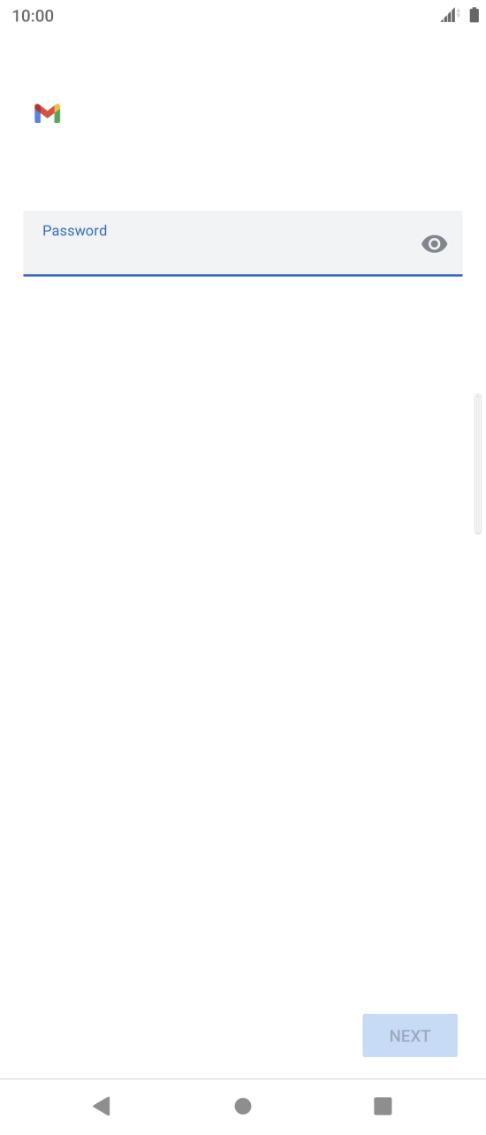 Press the field below 'Password' and key in the password for your email account.