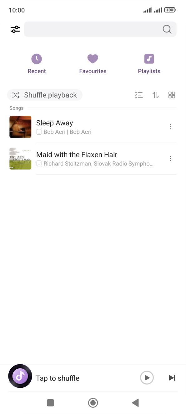 Press the required audio file.