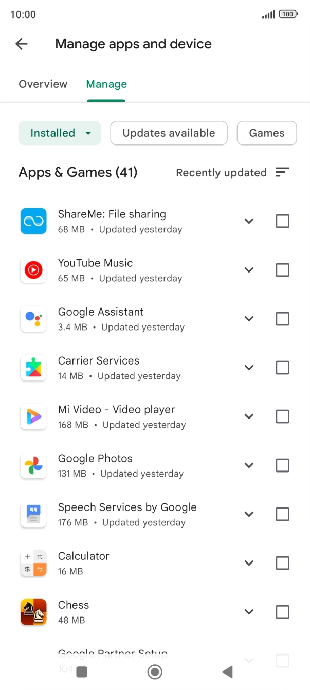 Press the required app.