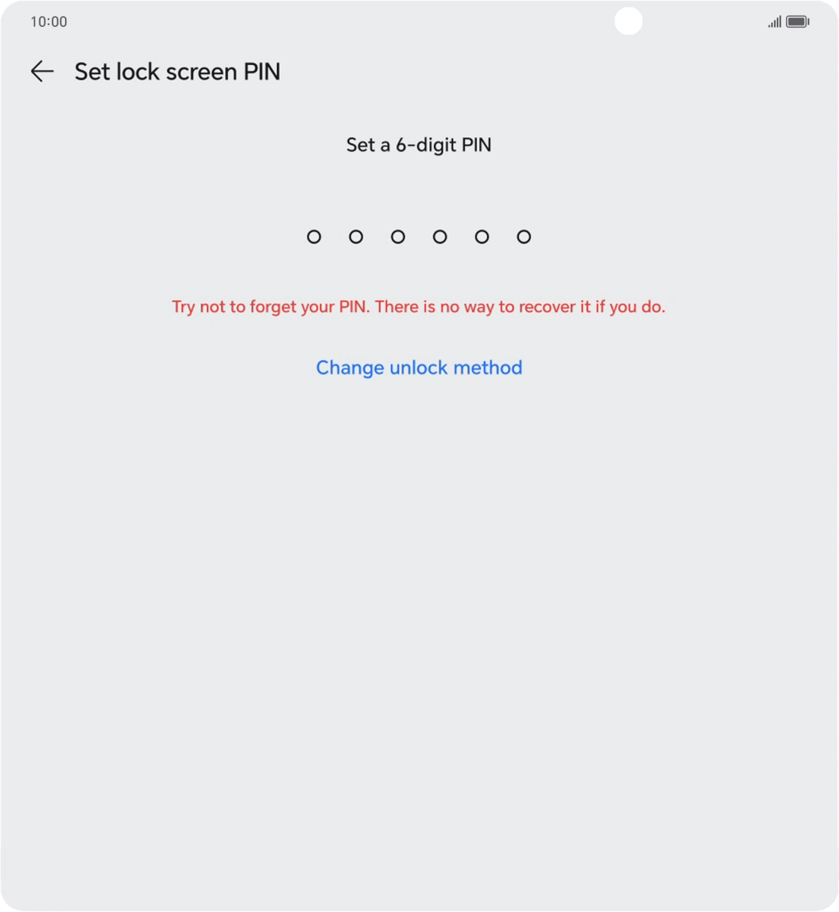 Press Change unlock method. Press Change unlock method.