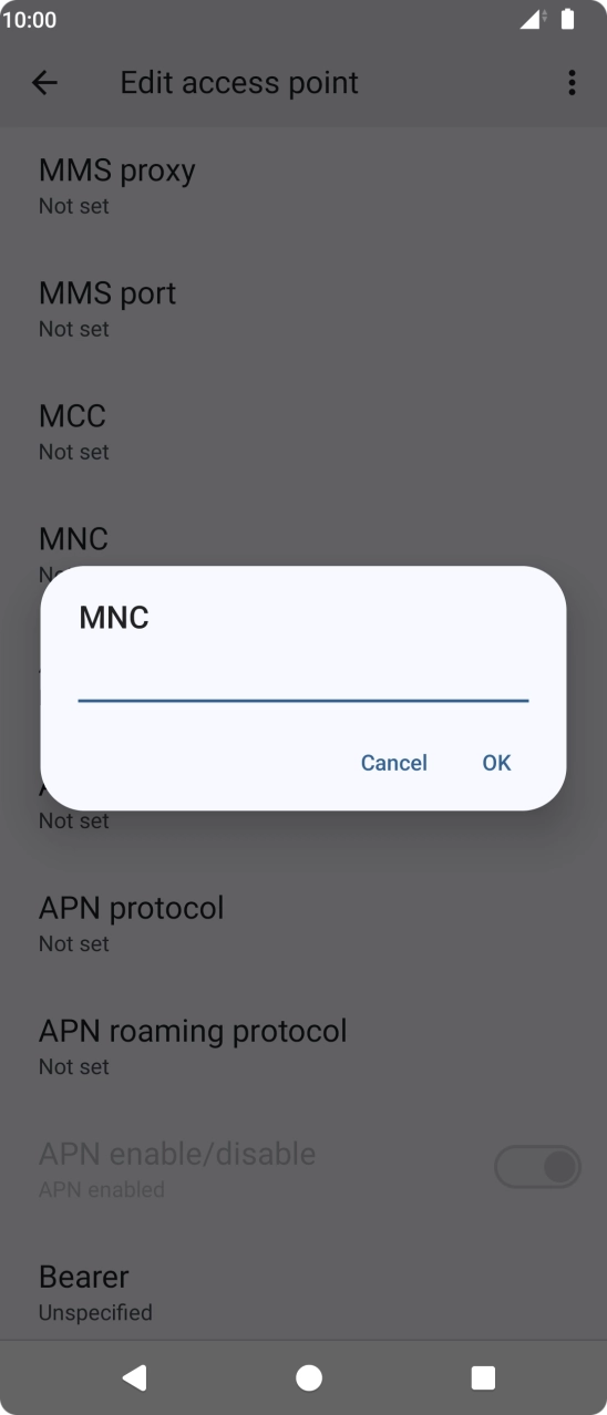 Key in 10 and press OK.