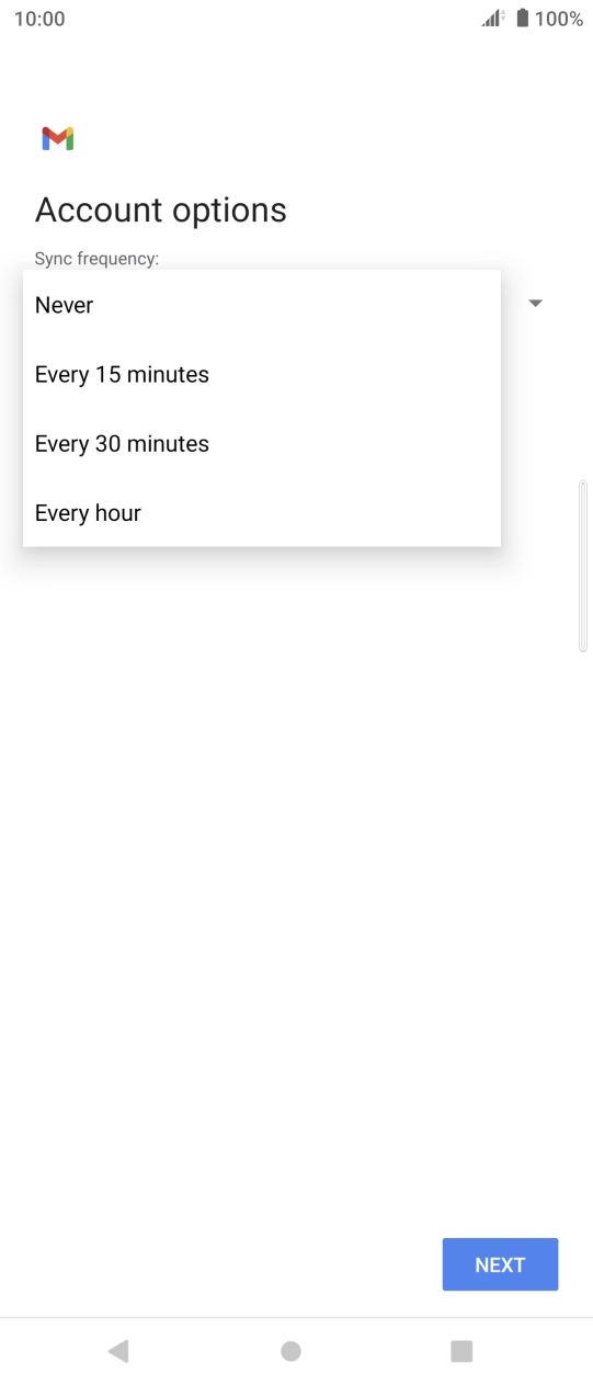 Press the required setting. Press the required setting.