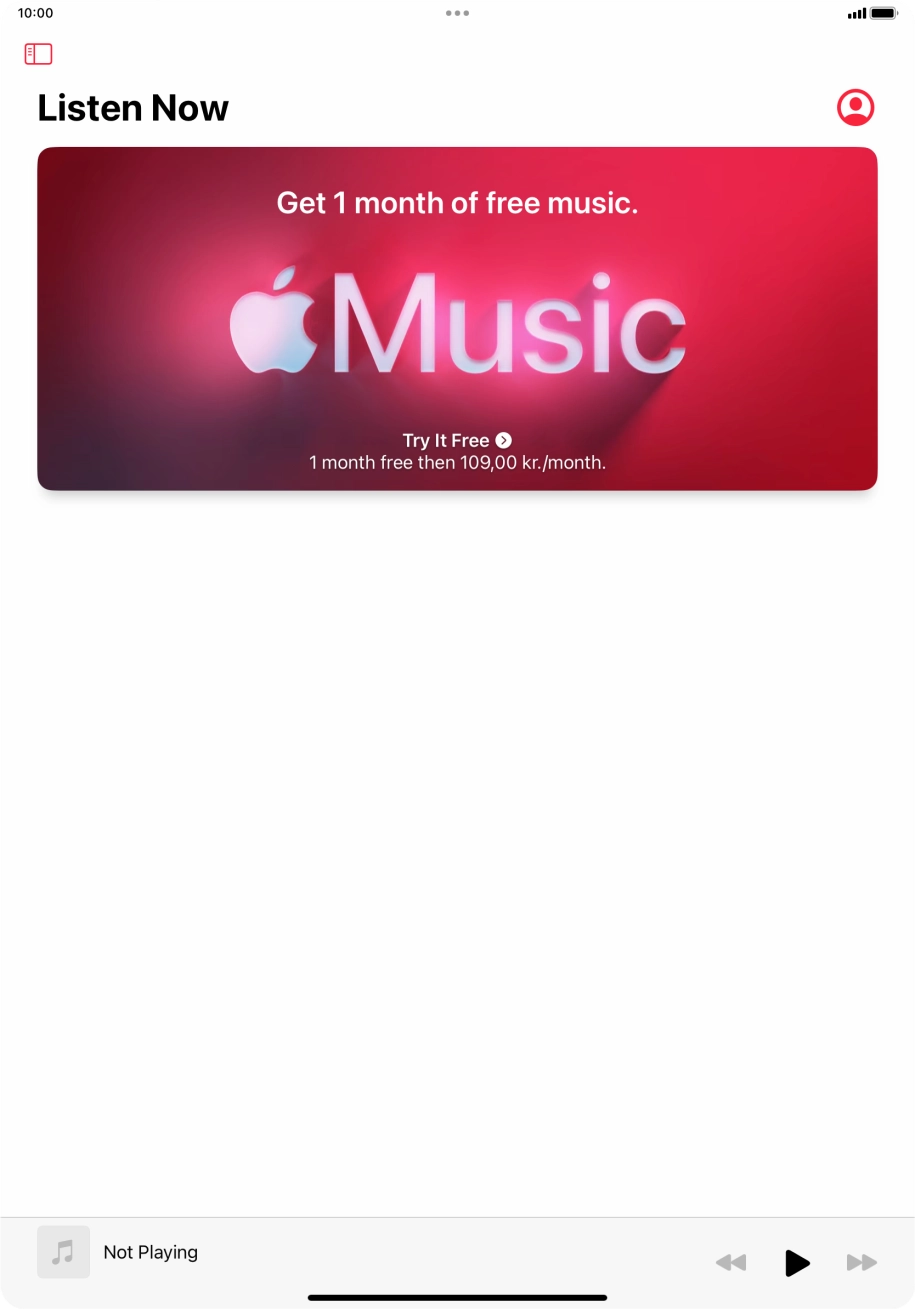 Slide your finger right starting from the left side of the screen.