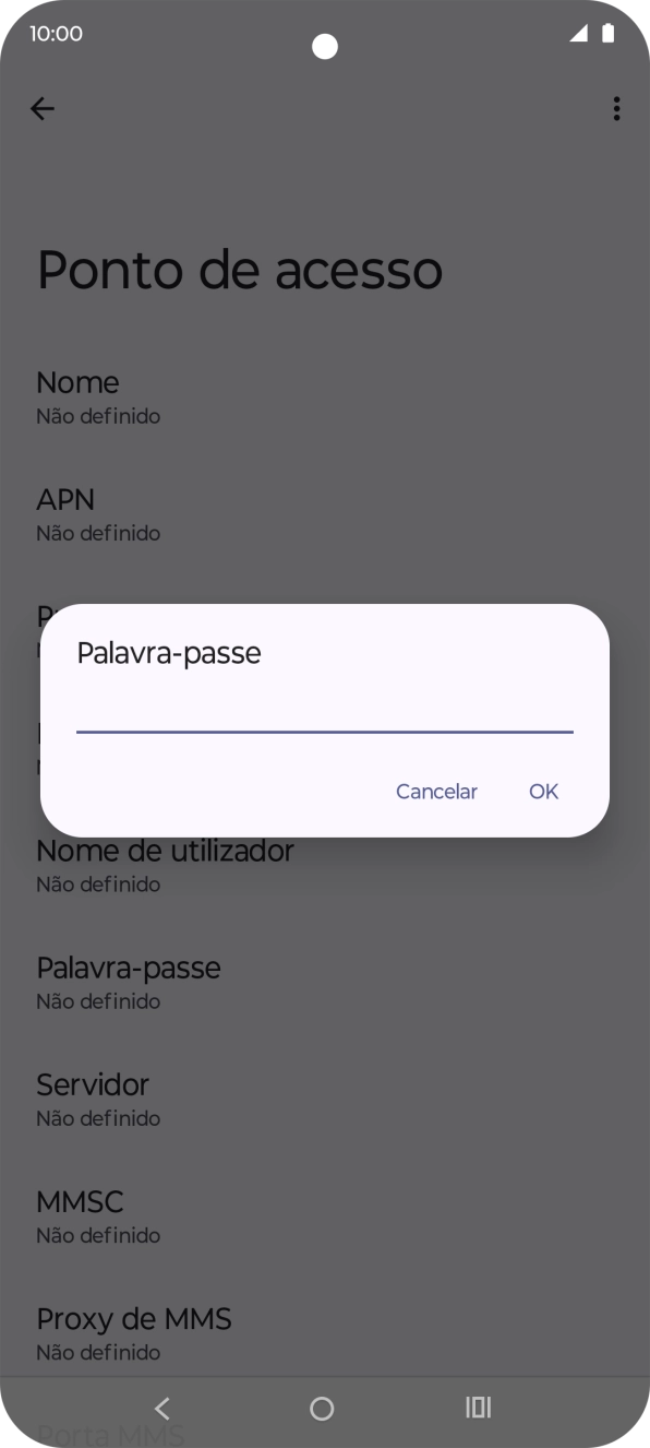 Introduza vodafone e prima OK.