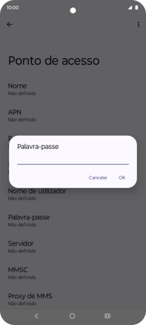 Introduza vodafone e prima OK.